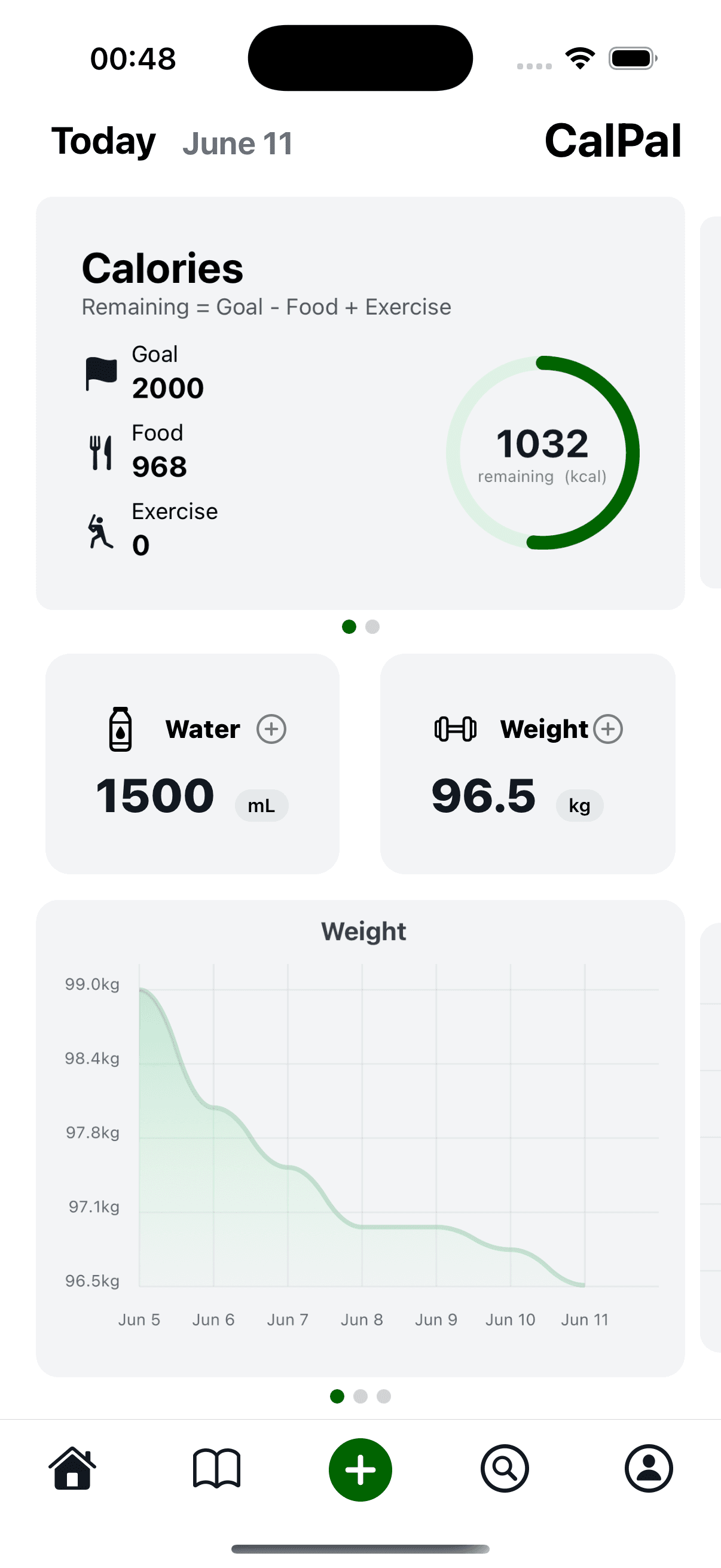 CalPal AI app interface showing AI food analysis on an iPhone screen.